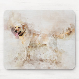 Labrador Retriever Dog Watercolor Portrait 05 Mousepad