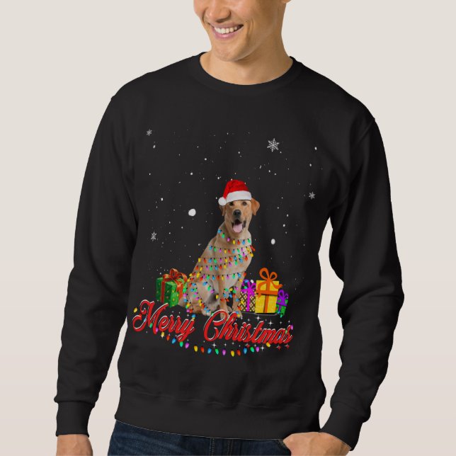 Labrador Retriever Dog Weihnachten Weihnachten L Sweatshirt (Vorderseite)