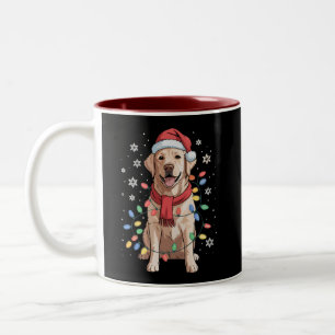 Labrador Retriever Dog Weihnachtsfeier Weihnachtsf Zweifarbige Tasse