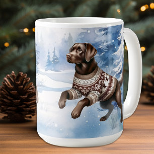 Labrador Retriever Dog Winter Holiday Weihnachten Kaffeetasse