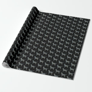 Labrador Retriever Dog Yellow & Blue Grid Geschenkpapier