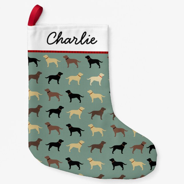 Labrador Retriever Dogs Pattern Labradors Kleiner Weihnachtsstrumpf (Vorderseite)