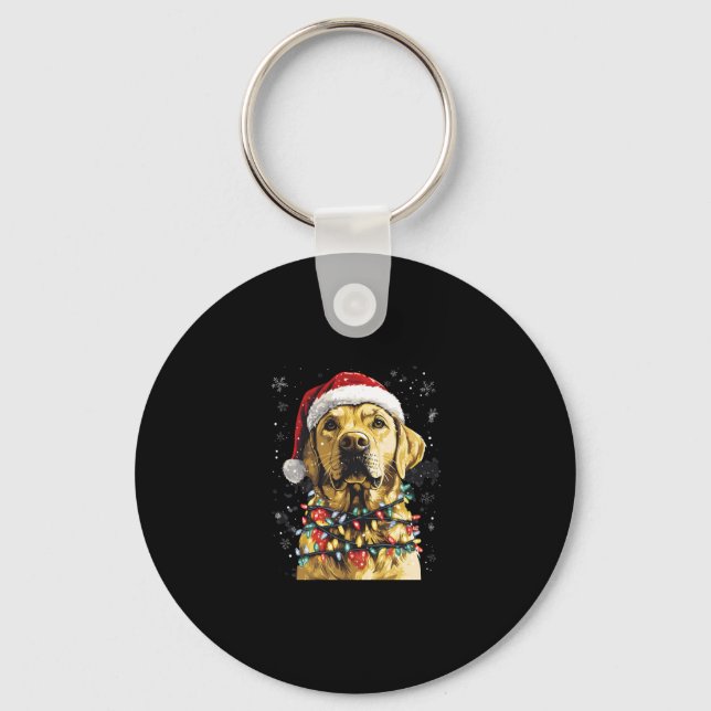 Labrador Retriever Dogs Tree Christmas Sweater Xma Schlüsselanhänger (Vorderseite)
