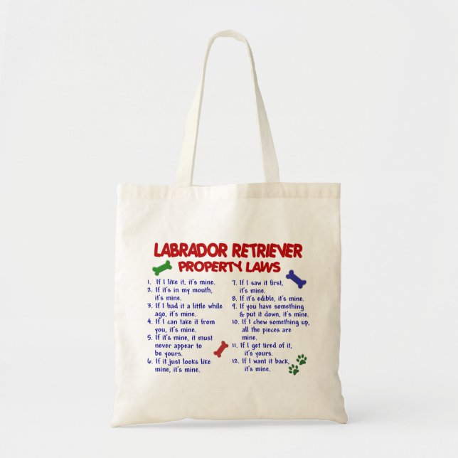 LABRADOR RETRIEVER-Eigentums-Gesetze Tragetasche (Vorne)