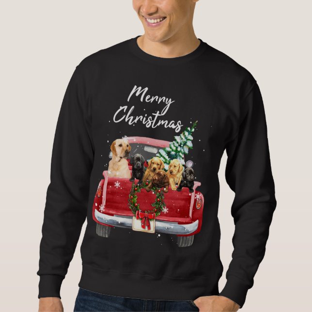 Labrador retriever family Truck Christmas Pajama Sweatshirt (Vorderseite)