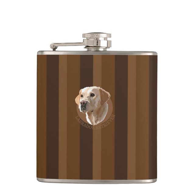 Labrador Retriever Flachmann (Vorderseite)