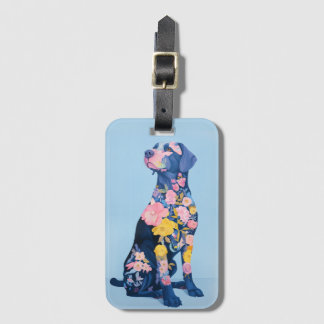 Labrador Retriever Floral Luggage Tag Gepäckanhänger