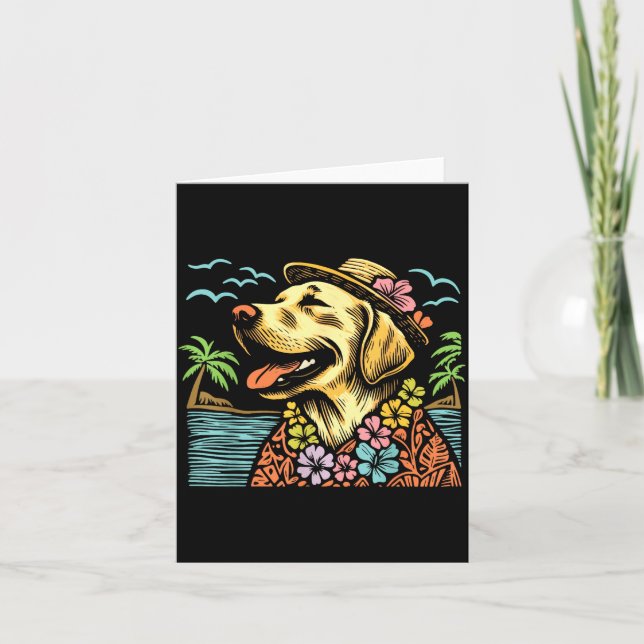 Labrador Retriever Floral Trocal Summer Vibes Hawa Karte (Vorderseite)