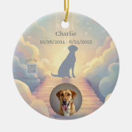 Labrador Retriever Gedenk-Schmuckstück Regenbogen Keramik Ornament
