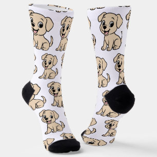 Labrador Retriever Gelb Cartoon Sitzend Socken