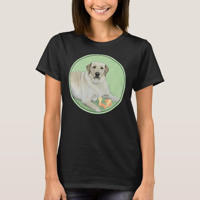 Labrador Retriever gelb mit Tennisballen T-Shirt (Vorderseite)