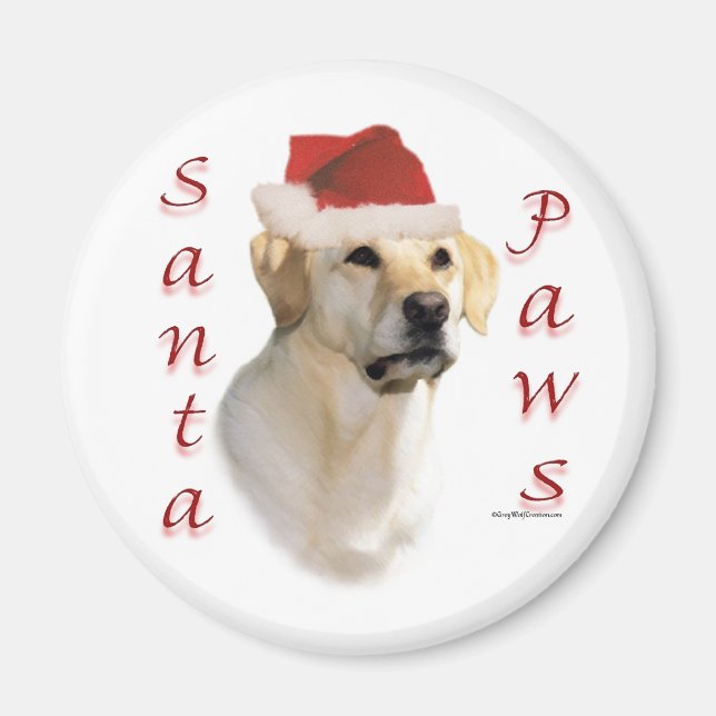 Labrador Retriever (gelb) Santa Paws Magnet (Vorne)