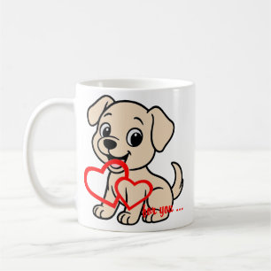Labrador Retriever Gelb Valentinstag Cartoon Kaffeetasse
