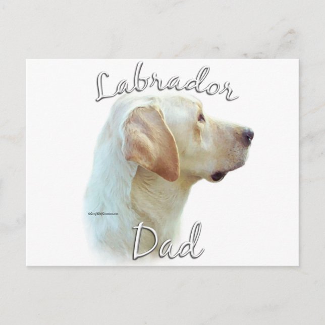 Labrador Retriever (gelb) Vater 2 Postkarte (Vorderseite)