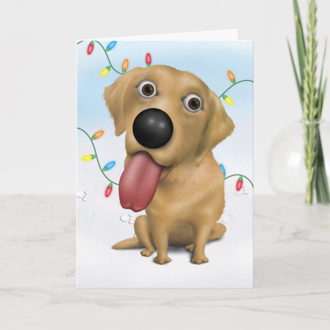 Labrador Retriever (gelb) Weihnachten (Vorderseite)