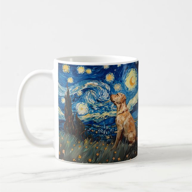 Labrador Retriever Gelbe Labrador Hund Starry Nigh Kaffeetasse (Links)