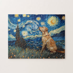 Labrador Retriever Gelbe Labrador Hund Starry Nigh Puzzle