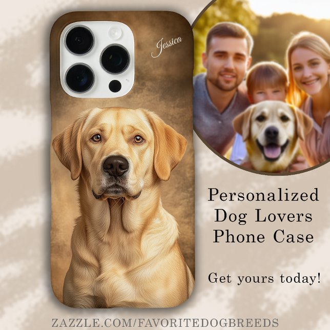 Labrador Retriever Gelbe Labrador Personalisiert Case-Mate iPhone Hülle (Labrador Retriever Yellow Lab Personalized Case-Mate iPhone Case)