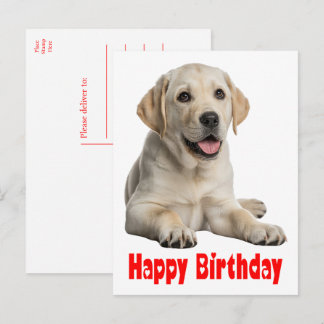 Labrador Retriever Gelber Lab Welpe Hund Geburtsta Postkarte