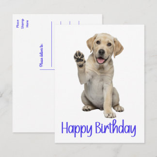 Labrador Retriever Gelber Lab Welpe Hund Geburtsta Postkarte