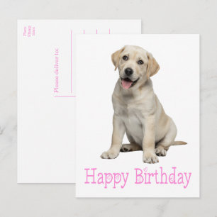 Labrador Retriever Gelber Lab Welpe Hund Geburtsta Postkarte