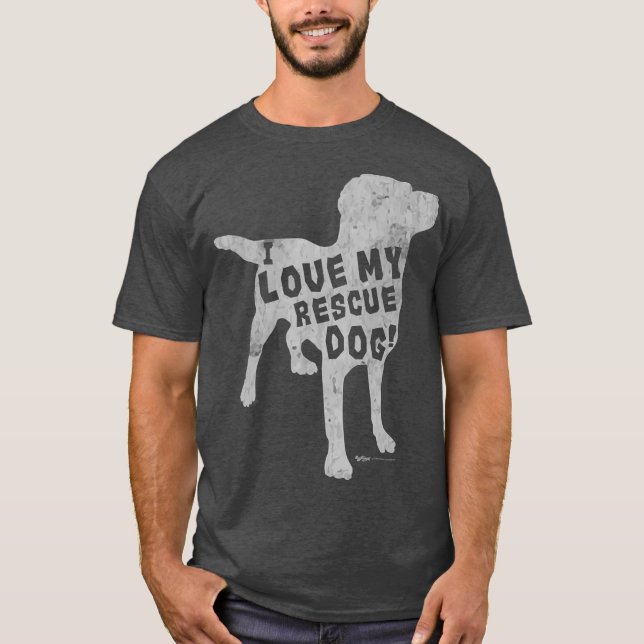 Labrador Retriever Geschenk I Liebe My Rescue Dog T-Shirt (Vorderseite)