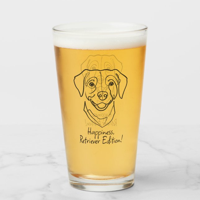 Labrador Retriever. Glückseligkeit, Retriever Edit Glas (Vorne (Gefüllt))