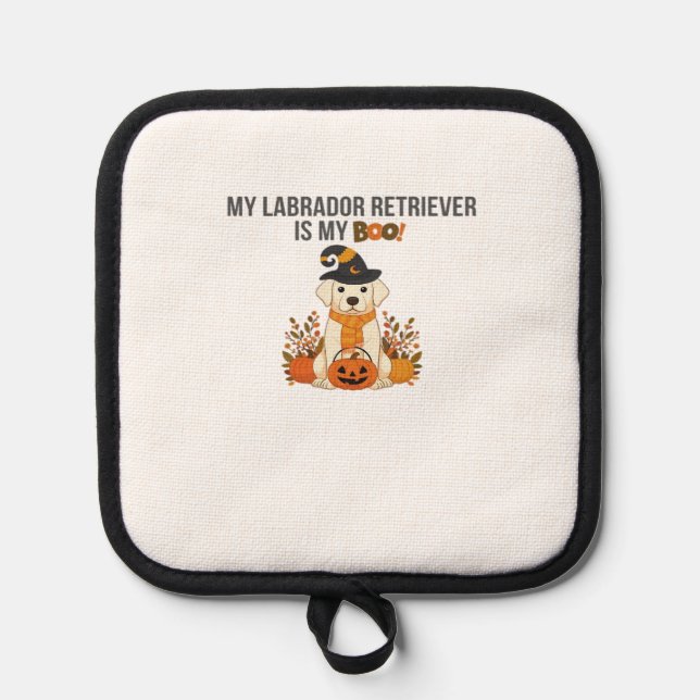 Labrador Retriever Halloween Dog  Funny Spooky Boo Topflappen (Vorderseite)