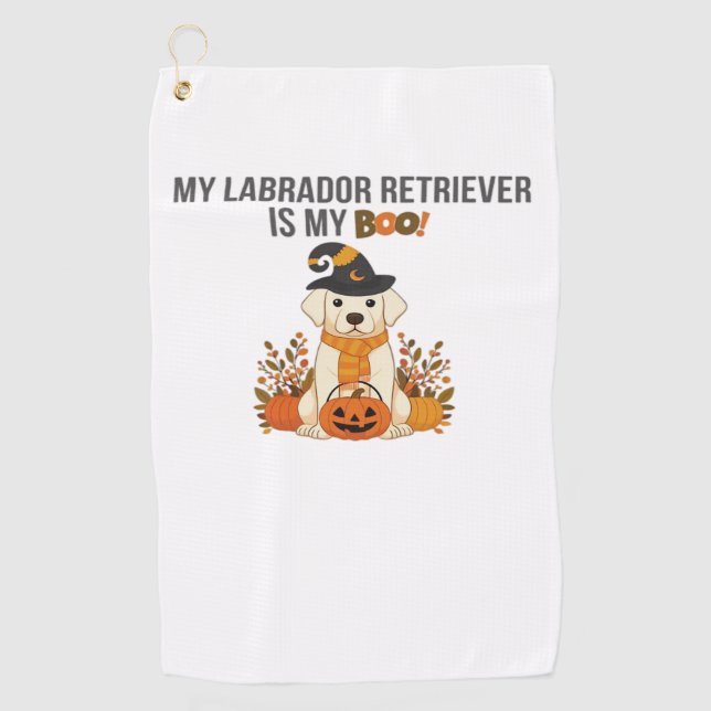 Labrador Retriever Halloween Hund Funny Spooky Boo Golfhandtuch (Vorderseite)