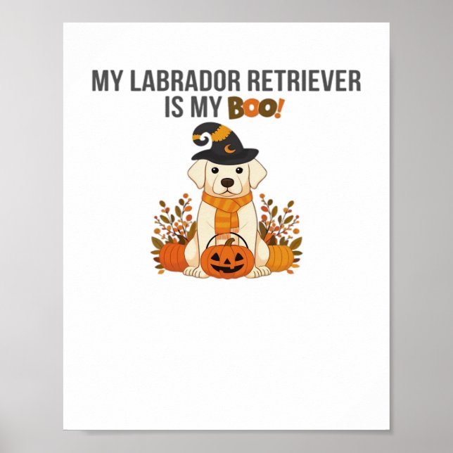 Labrador Retriever Halloween Hund Funny Spooky Boo Poster (Vorne)