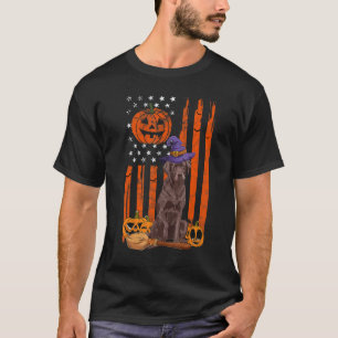Labrador Retriever Halloween USA-Flagge Hexenhut T T-Shirt