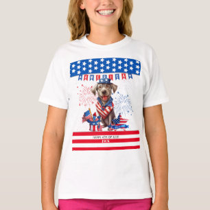 Labrador Retriever Happy 4. Juli Unabhängigkeit T-Shirt