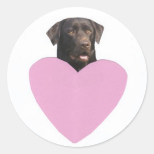 Labrador Retriever Happy Valentine's Day Runder Aufkleber
