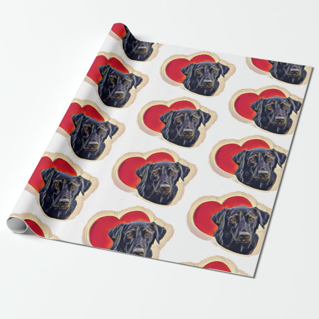 Labrador Retriever Heart Geschenkpapier (Ungerollt)