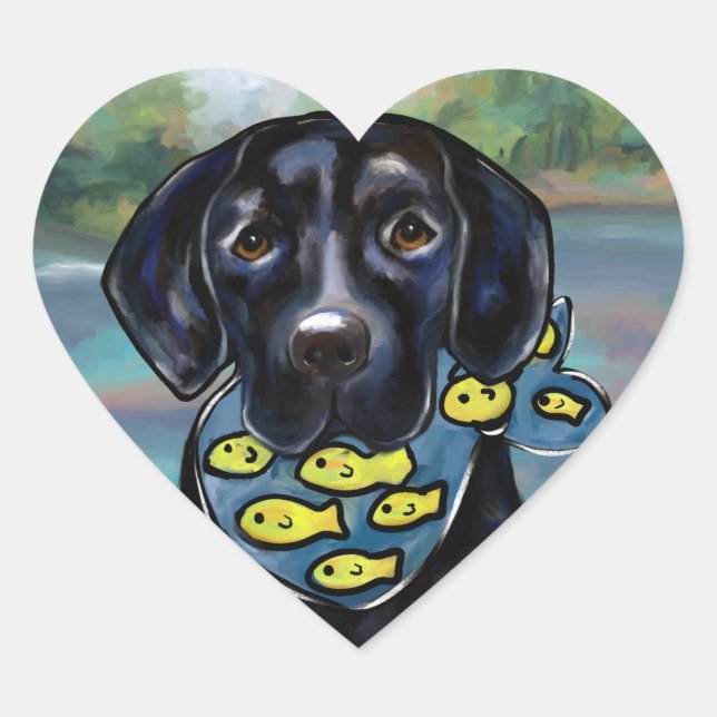 Labrador Retriever Herz-Aufkleber (Vorderseite)