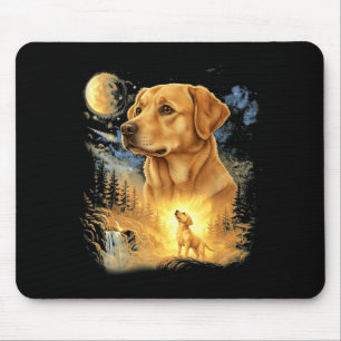 Labrador Retriever heult zum Mond Vintage Mousepad