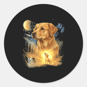 Labrador Retriever heult zum Mond vintage Runder Aufkleber