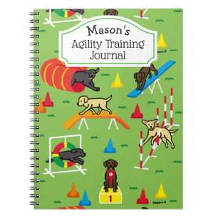 Labrador Retriever Hund Agility Training Choco Notizblock