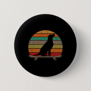 Labrador Retriever Hund Auf Skateboard Lustiges Sk Button