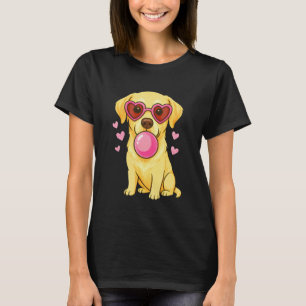 Labrador Retriever Hund bläst rosa Kaugummi Hea T-Shirt