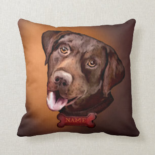 Labrador Retriever Hund - braune Vintage-Kissen Kissen