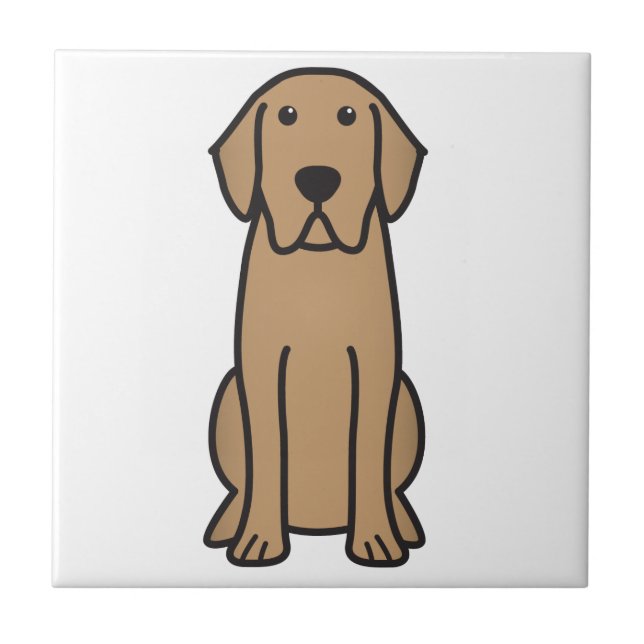 Labrador Retriever Hund Cartoon Fliese (Vorderseite)