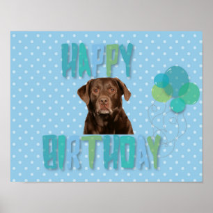 Labrador Retriever Hund Happy Birthday Poster