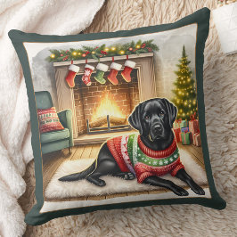 Labrador Retriever Hund Holiday Black Lab Kissen