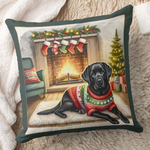 Labrador Retriever Hund Holiday Black Lab Kissen
