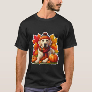 Labrador Retriever Hund Kürbisblätter Herbst T-Shirt