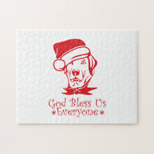 Labrador Retriever Hund mit dem Weihnachtsmann Puzzle