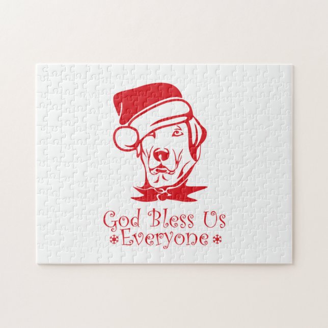 Labrador Retriever Hund mit dem Weihnachtsmann Puzzle (Horizontal)