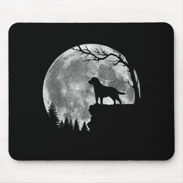 Labrador Retriever Hund Mond Silhouette Halloween Mousepad (Vorne)