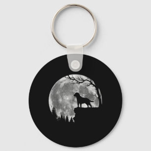 Labrador Retriever Hund Mond Silhouette Halloween Schlüsselanhänger